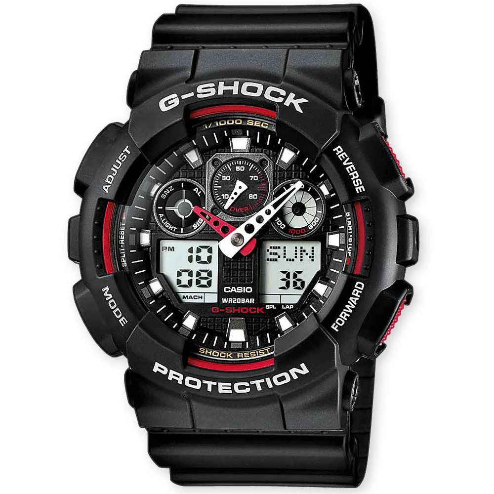Φωτογραφία προϊόντος: CASIO G-SHOCK Anadigi Black Rubber Strap GA-100-1A4ER