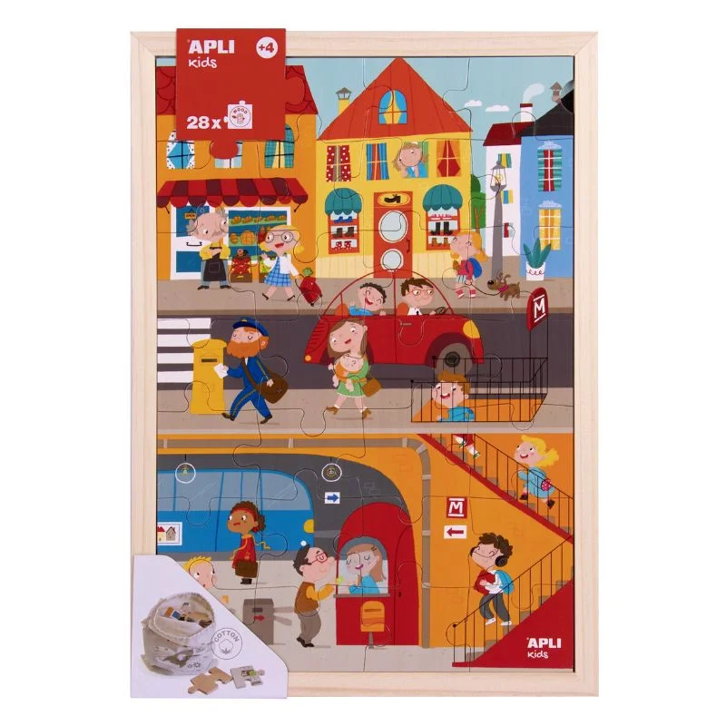 Φωτογραφία προϊόντος: Παιδικό Puzzle Ξύλινο Apli Kids Town 29x2x40cm 28pcs 4+ Ετών 17198