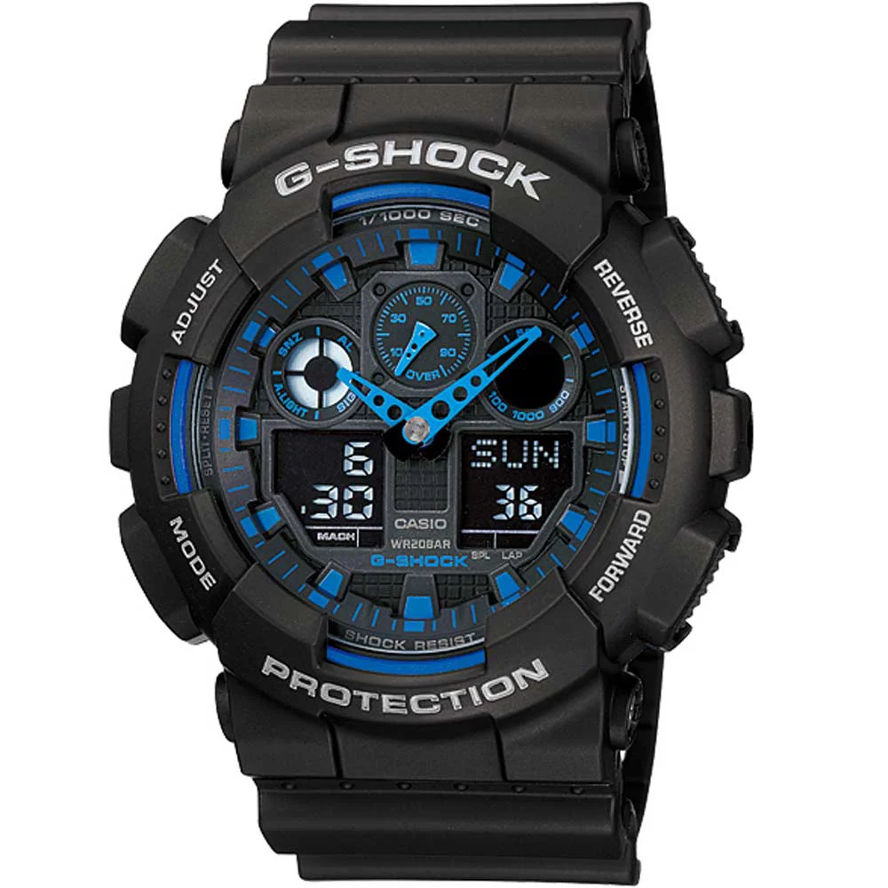 Φωτογραφία προϊόντος: CASIO G-SHOCK Anadigi Black Rubber Strap GA-100-1A2ER