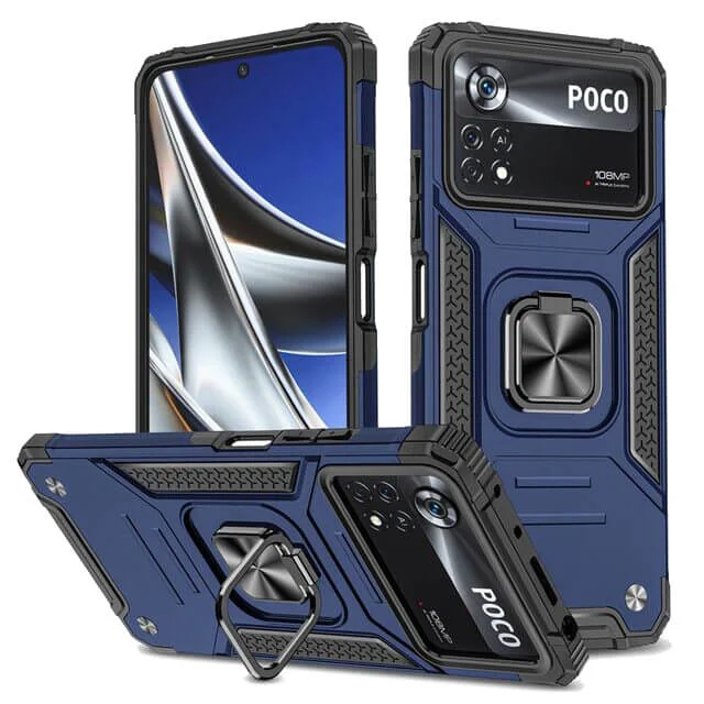 Φωτογραφία προϊόντος: Armor Ringstand Case Blue Xiaomi Poco M4 Pro 4G