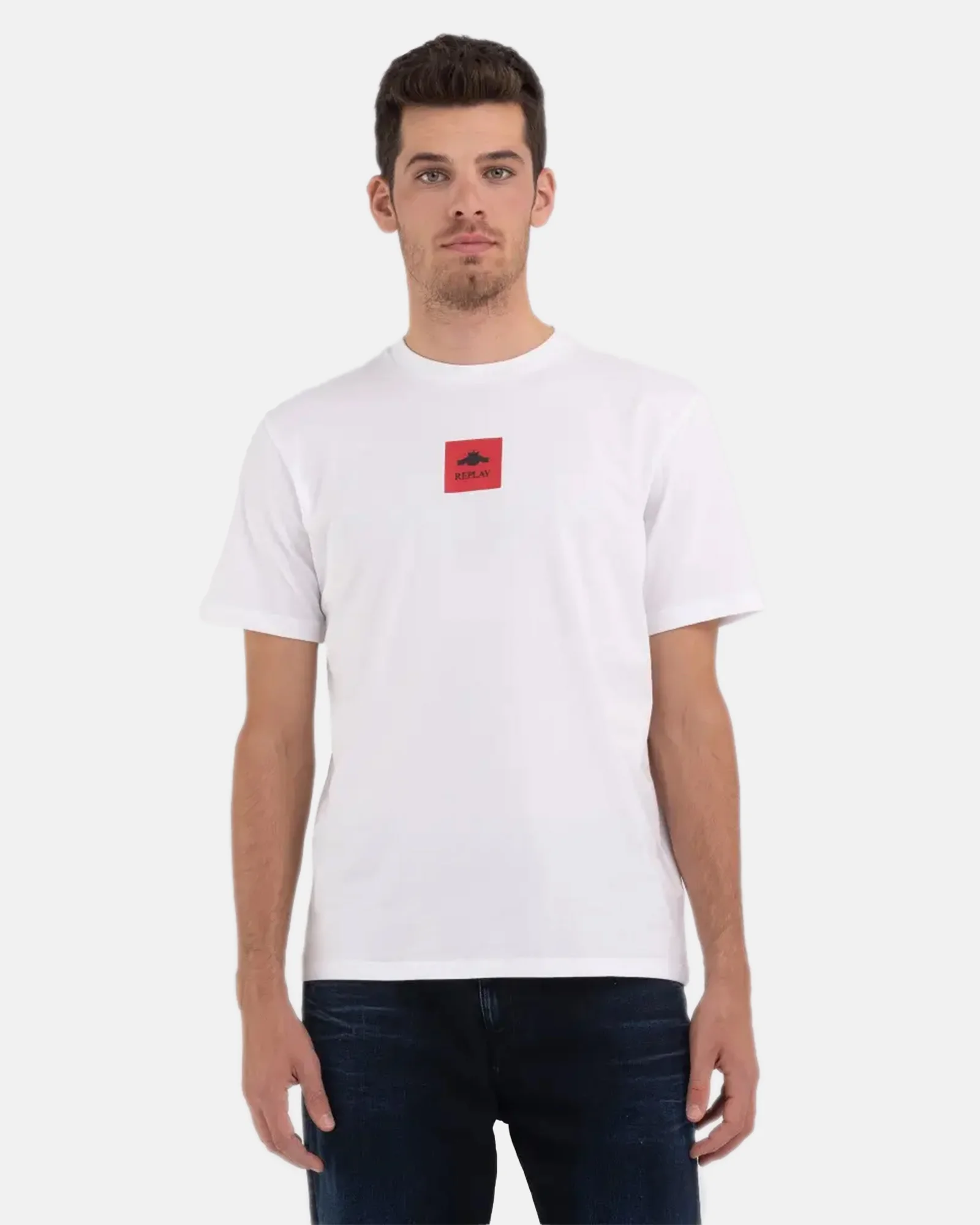 Φωτογραφία προϊόντος: REPLAY JERSEY T-SHIRT WITH ARCHIVE LOGO #ffffff