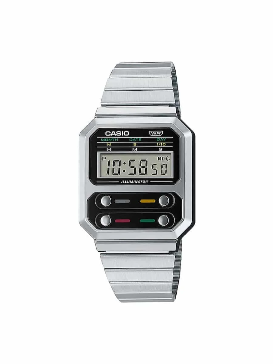 Φωτογραφία προϊόντος: Casio vintage A-100WE-1AEF ψηφιακό ρολόι ασημί
