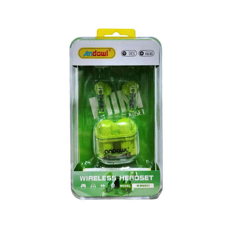 Φωτογραφία προϊόντος: OEM Andowl Q-BQS21 In-ear Bluetooth Handsfree Ακουστικά με Θήκη Φόρτισης Πράσινα