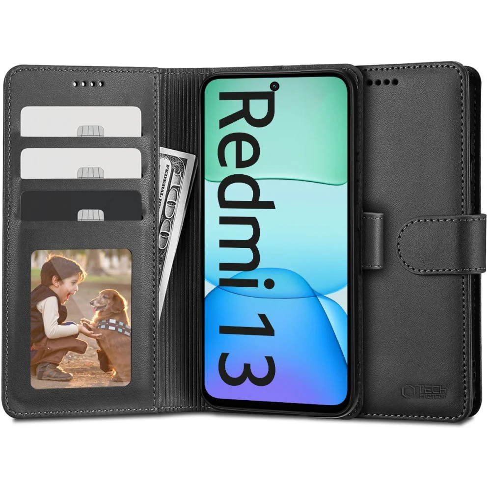 Φωτογραφία προϊόντος: Θήκη βιβλιαράκι Xiaomi Redmi 13 Tech-Protect Μαύρο