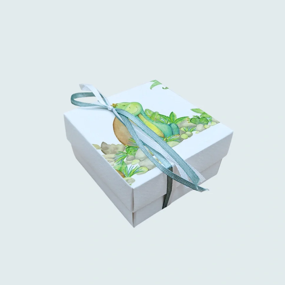 Φωτογραφία προϊόντος: Ecobags Μπομπονιέρα Βάπτισης Κουτάκι με Εκτύπωση και Κουφέτα Χατζηγιαννάκης Θέμα Οικογένεια Δεινοσαυράκια