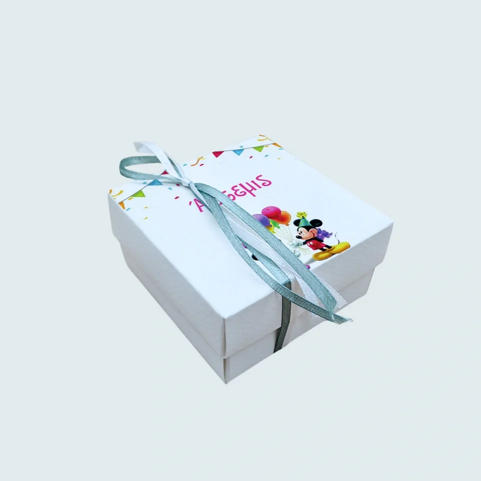 Φωτογραφία προϊόντος: Ecobags Μπομπονιέρα Βάπτισης Κουτάκι με Εκτύπωση και Κουφέτα Χατζηγιαννάκης Θέμα Μίννι + Μίκυ Μάους