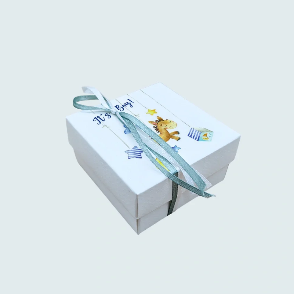 Φωτογραφία προϊόντος: Ecobags Μπομπονιέρα Βάπτισης Κουτάκι με Εκτύπωση και Κουφέτα Χατζηγιαννάκης Θέμα Αλογάκι Κρεμαστό