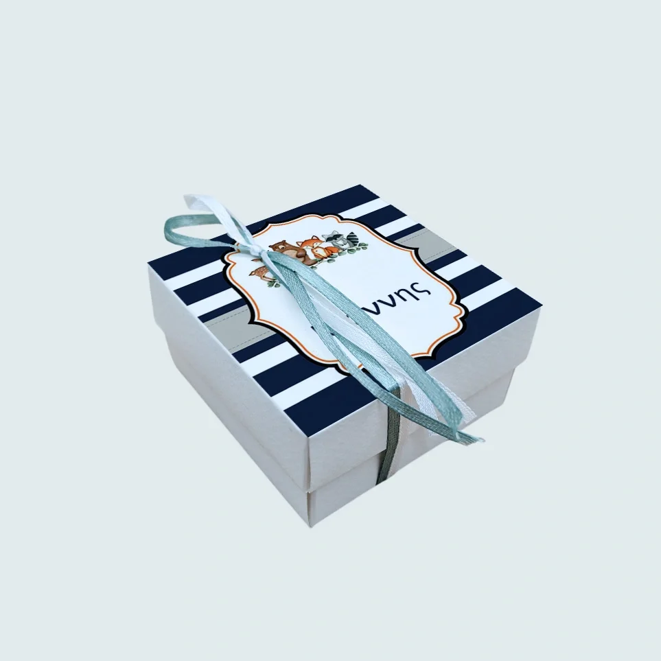 Φωτογραφία προϊόντος: Ecobags Μπομπονιέρα Βάπτισης Κουτάκι με Εκτύπωση και Κουφέτα Χατζηγιαννάκης Θέμα Ζωάκια Του Δάσους -4