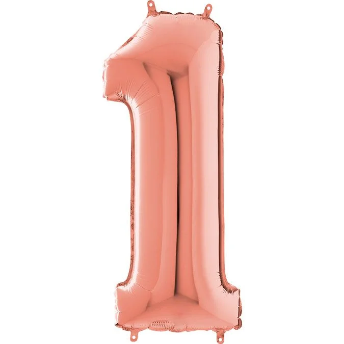 Φωτογραφία προϊόντος: Μπαλόνι αριθμός Νο 1, rose gold 66cm