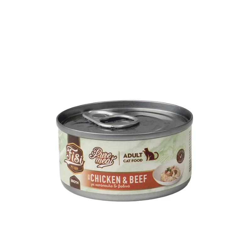 Φωτογραφία προϊόντος: Fisi Pure Meat Cat Adult Κοτόπουλο + Μοσχάρι 80gr