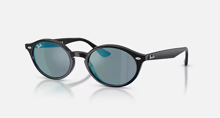 Φωτογραφία προϊόντος: Γυαλιά Ηλίου Ray-Ban Unisex κοκκάλινα μαύρα με απαλό μπλε καθρέπτη φακούς 4315 6018o 51mm