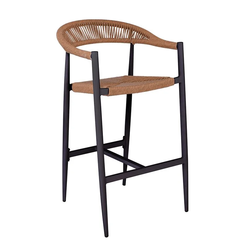 Φωτογραφία προϊόντος: MADY Σκαμπό Bar, ALU Ανθρακί, Rope Wicker Φυσικό