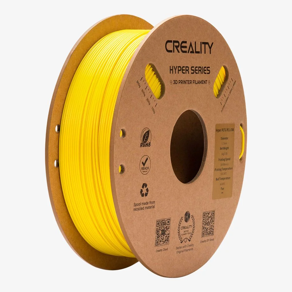 Φωτογραφία προϊόντος: Creality Hyper-PETG Yellow 3D Printer Filament, fast print, chemical sunlight resist. 1kg 1.79