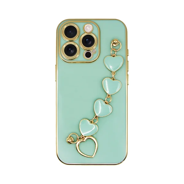 Φωτογραφία προϊόντος: Vivid Slim Case with Heart Chain Hand Strap Apple iPhone 16 Pro Green