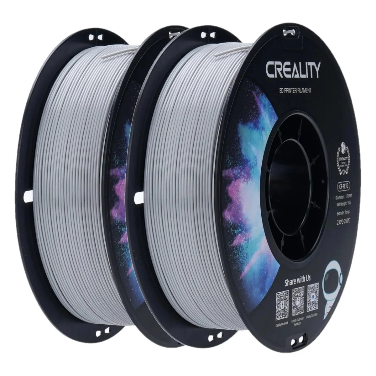 Φωτογραφία προϊόντος: Creality CR-PETG Value Pack 2kg - 2x Gray 3D Printer Filament (3301030083)