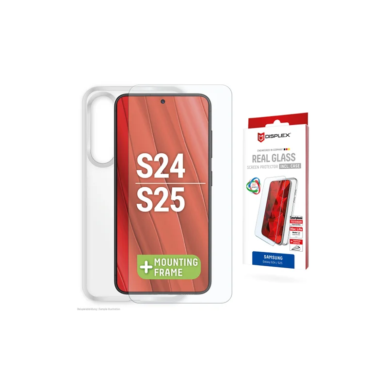 Φωτογραφία προϊόντος: Displex Real Glass 2D Tempered Glass + Clear Case για Samsung Galaxy S24 / Samsung Galaxy S25