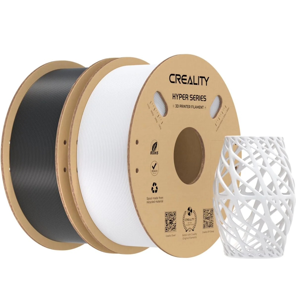 Φωτογραφία προϊόντος: Creality Hyper-PETG Value Pack 2kg Black & White 3D Printer Filament, fast print, 2kg 1.75