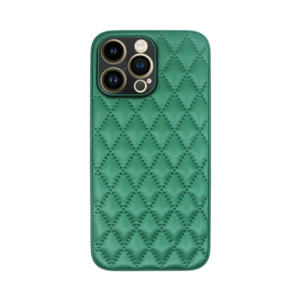 Φωτογραφία προϊόντος: Vivid Diamond Shape PU Leather Case Apple iPhone 14 Pro Max Green