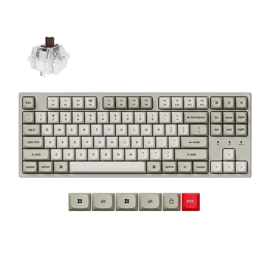 Φωτογραφία προϊόντος: Keychron C1 Pro (C1PX-M3) QMK/VIA Mechanical Brown Sw. - 8K Polling Rate Hot Swap. 80% US Retro RGB