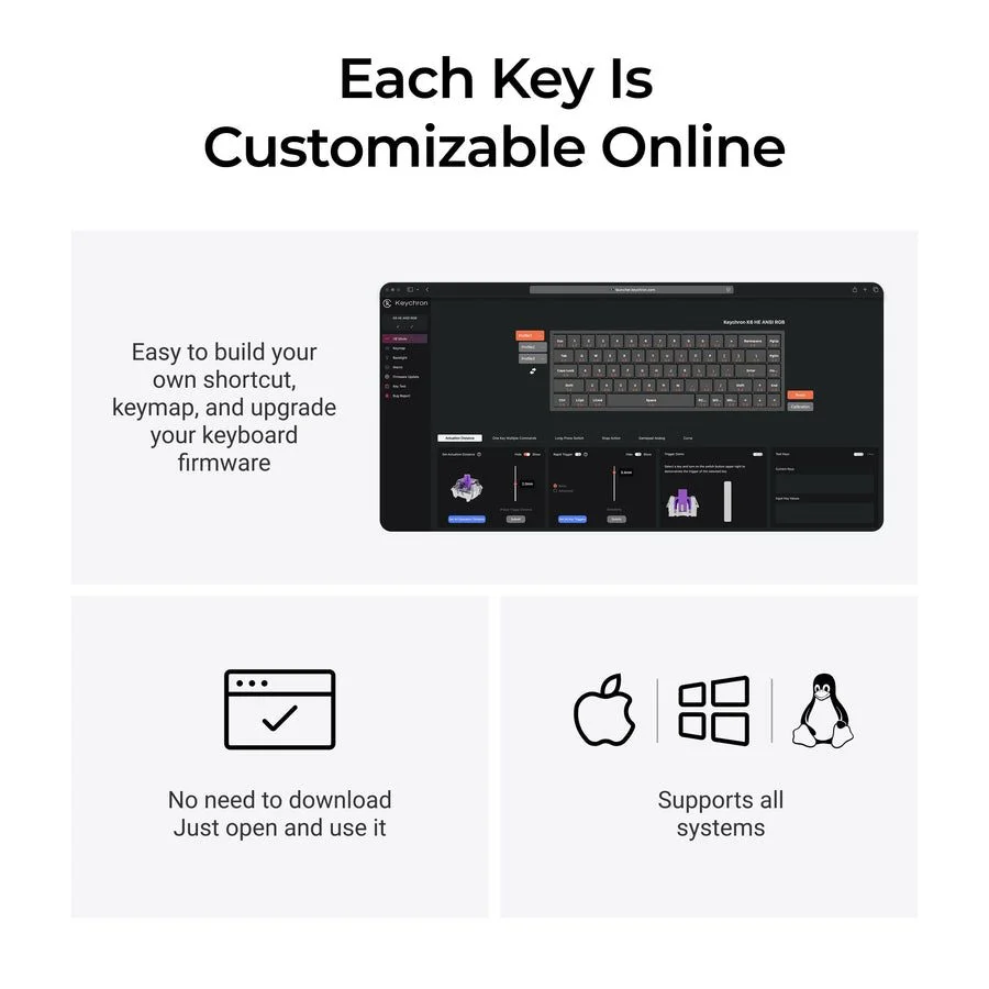 Φωτογραφία προϊόντος: Keychron K6 HE (K6H-J1) Shine-Through Wireless Magnetic Hall Effect RGB Keyboard 65% US Layout