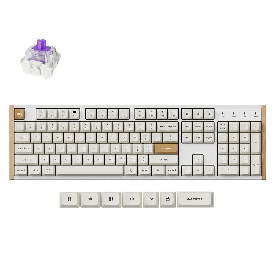 Φωτογραφία προϊόντος: Keychron K10 HE (K10H-Q1) Special Wood Edition White Wireless Magnetic Hall Effect RGB 100% US
