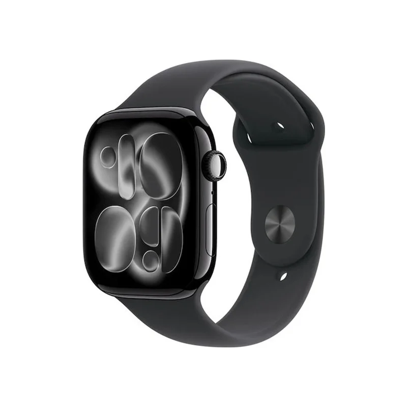 Φωτογραφία προϊόντος: Apple Watch Series 11 GPS 46mm Jet Black Aluminium Case with Black Sport Band - S/M