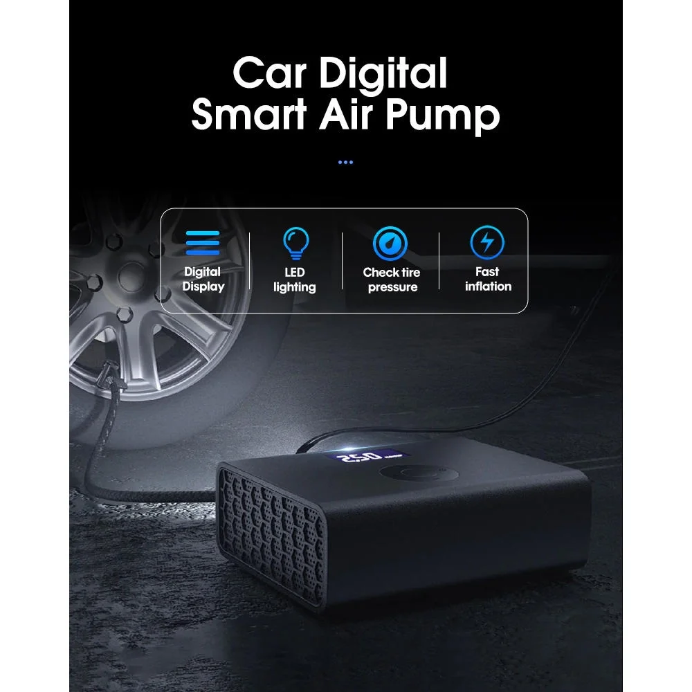 Φωτογραφία προϊόντος: Ηλεκτρική Ψηφιακή Τρόμπα για τον Αναπτήρα Αυτοκινήτου 100W με Φακό