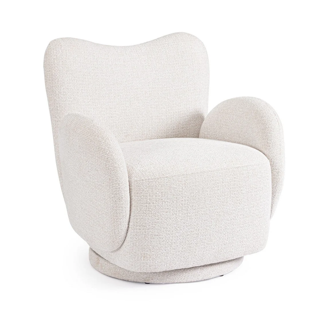 Φωτογραφία προϊόντος: Πολυθρόνα Lounge "Harper" White Swivel 76x78cm (Bizzotto) (BZ-0743934)