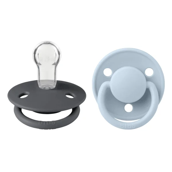 Φωτογραφία προϊόντος: BIBS ΠΙΠΙΛΕΣ DE LUX 2 PACK SILICONE ONESIZE IRON/BABY BLUE