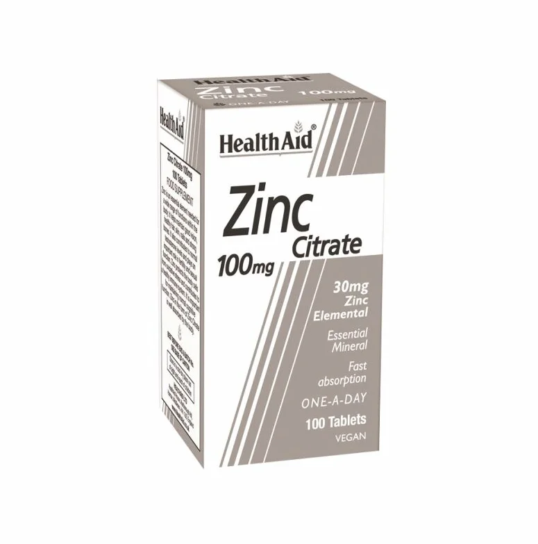 Φωτογραφία προϊόντος: Health Aid Zinc Citrate 100mg-100tabl