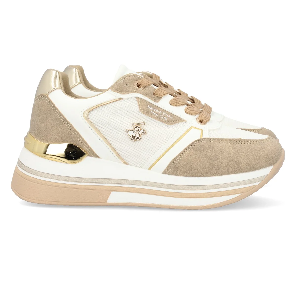 Φωτογραφία προϊόντος: BEVERLY HILLS POLO CLUB BEVERLY HILSS POLO CLUB BHW523306 BEIZE WHITE SOPHIA MIX2 ΓΥΝΑΙΚΕΙΟ SNEAKERS Λευκό