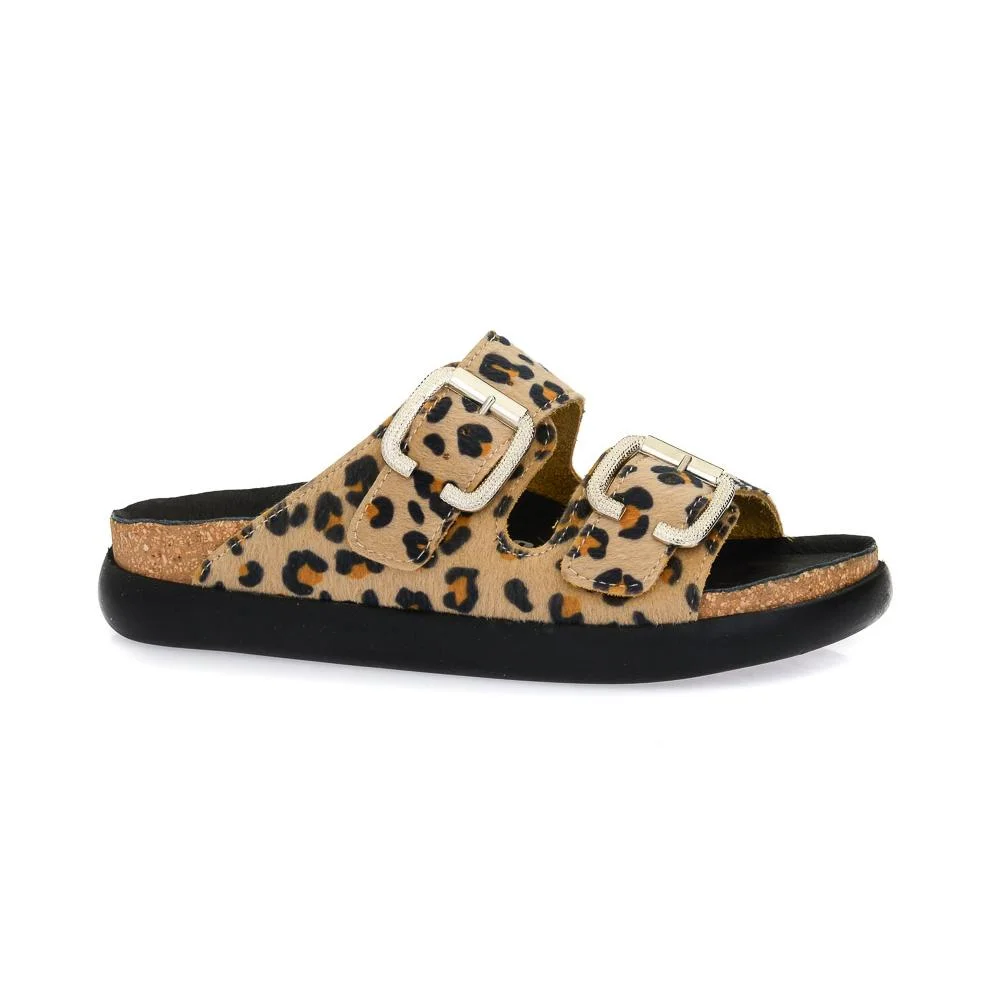 Φωτογραφία προϊόντος: VESNA 460 LEOPARD Γυναικεία δερμάτινα ανατομικά σανδάλια leopar
