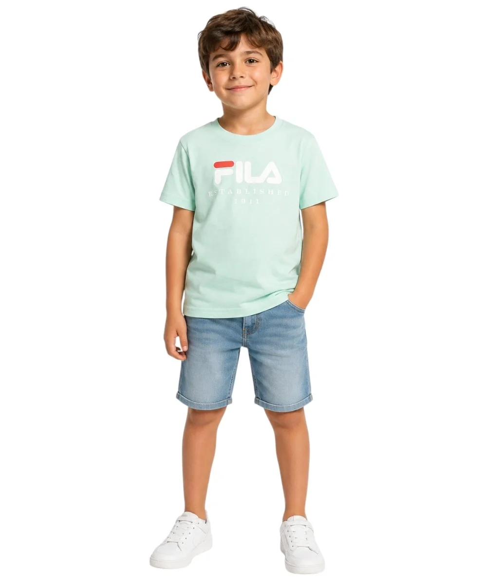 Φωτογραφία προϊόντος: Fila - Παιδικό T-shirt Benna Logo FAK0432-60106 Πράσινο Ανοιχτό
