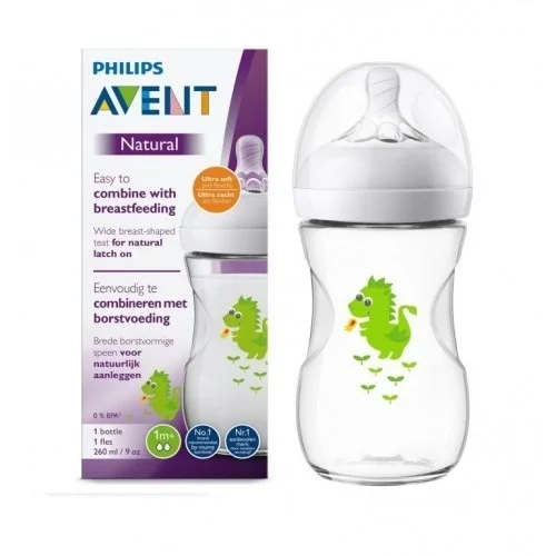 Φωτογραφία προϊόντος: Vican (Philips) Avent Natural Μπιμπερό Δράκος 1m+ 260ml (SCF070/24)