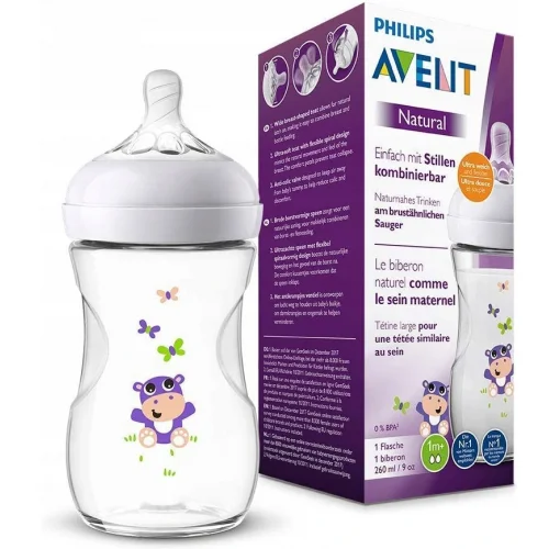 Φωτογραφία προϊόντος: Vican (Philips) Avent Natural Μπιμπερό Ιπποπόταμος 1m+ 260ml (SCF070/22)