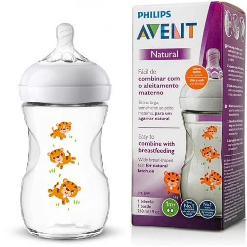 Φωτογραφία προϊόντος: Vican (Philips) Avent Natural Μπιμπερό Τίγρης 1m+ 260ml (SCF070/20)