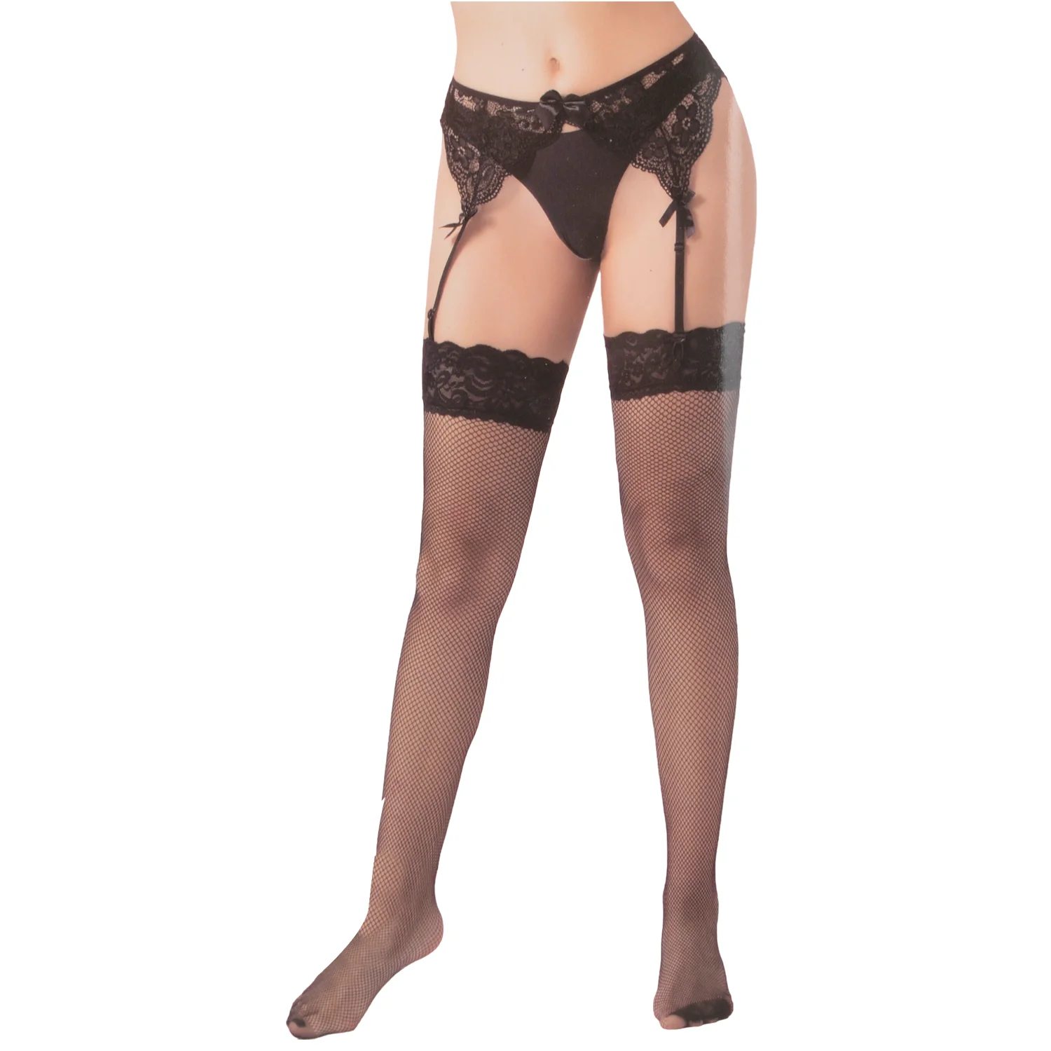 Φωτογραφία προϊόντος: SEXY LINGERIE Ζαρτιέρα με διχτυωτές κάλτσες σε μαύρο χρώμα