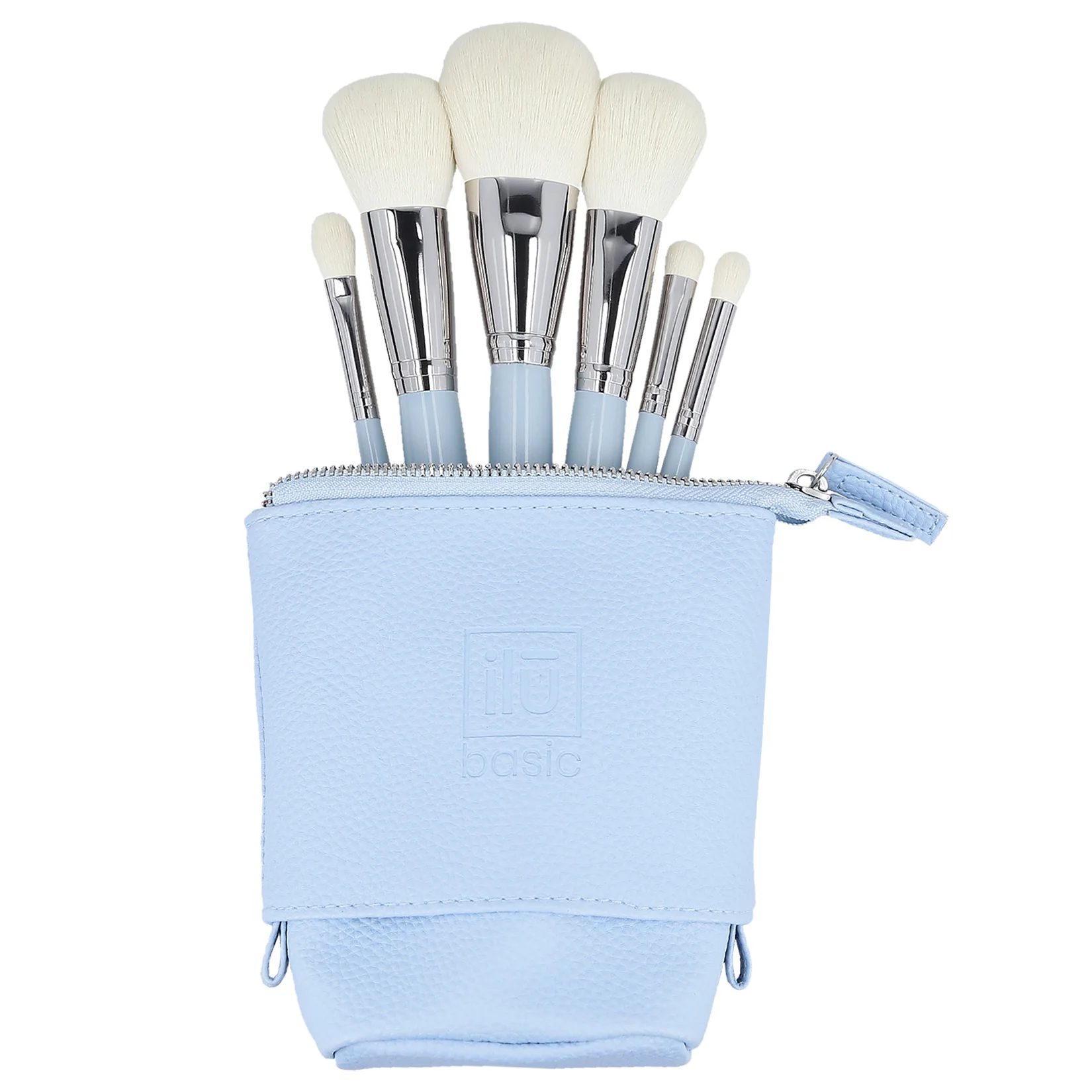 Φωτογραφία προϊόντος: ilu Basic 6Pcs Makeup Brush Set with Pouch - Light Blue