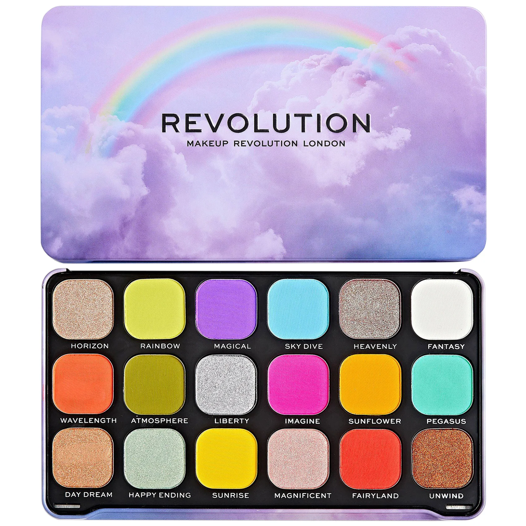 Φωτογραφία προϊόντος: Makeup Revolution Forever Flawless Halloween Eyeshadow Palette - Rainbow (19,8gr)