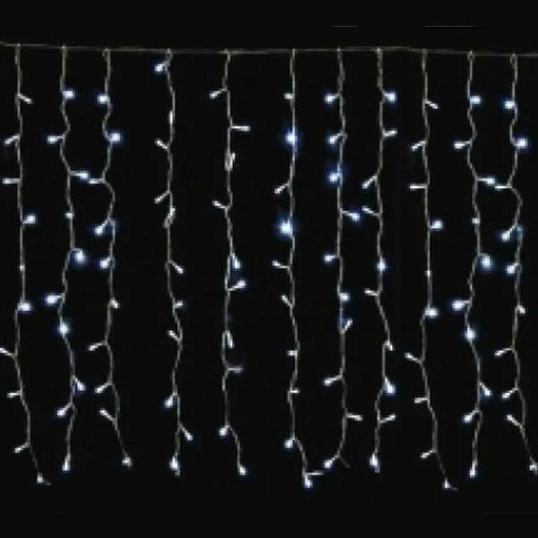 Φωτογραφία προϊόντος: Eurolamp 240 Λαμπάκια LED Φυσικό Λευκό 3mm Επεκτάσιμα , Κουρτίνα, Διαφανές Καλώδιο Ρεύματος 200x100cm (600-11362