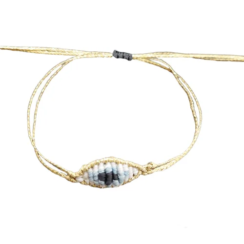 Φωτογραφία προϊόντος: Βραχιόλι macrame χειροποίητο evil Eye gold