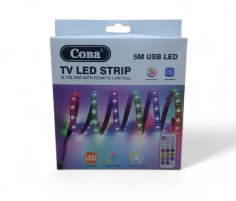 Φωτογραφία προϊόντος: Ταινία φωτός LED USB TV COBA 5m 16 Χρώματα με Τηλεχειριστήριο
