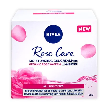 Φωτογραφία προϊόντος: Nivea Rose Care 48ωρο Gel-Κρέμα Προσώπου Ημέρας για Ενυδάτωση με Υαλουρονικό Οξύ 50ml