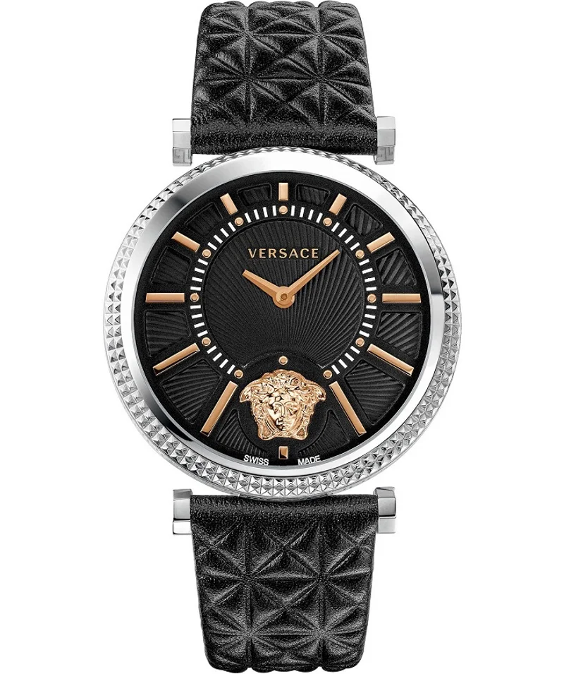 Φωτογραφία προϊόντος: Versace V-Helix Lady Ρολόι Μπαταρίας με Μαύρο Δερμάτινο Λουράκι VQG020015