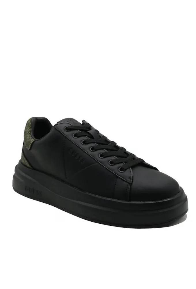Φωτογραφία προϊόντος: Guess Elba Ανδρικά Sneakers Μαύρα με Λαδί Λεπτομέρεια στο Πίσω Μέρος Μαύρο