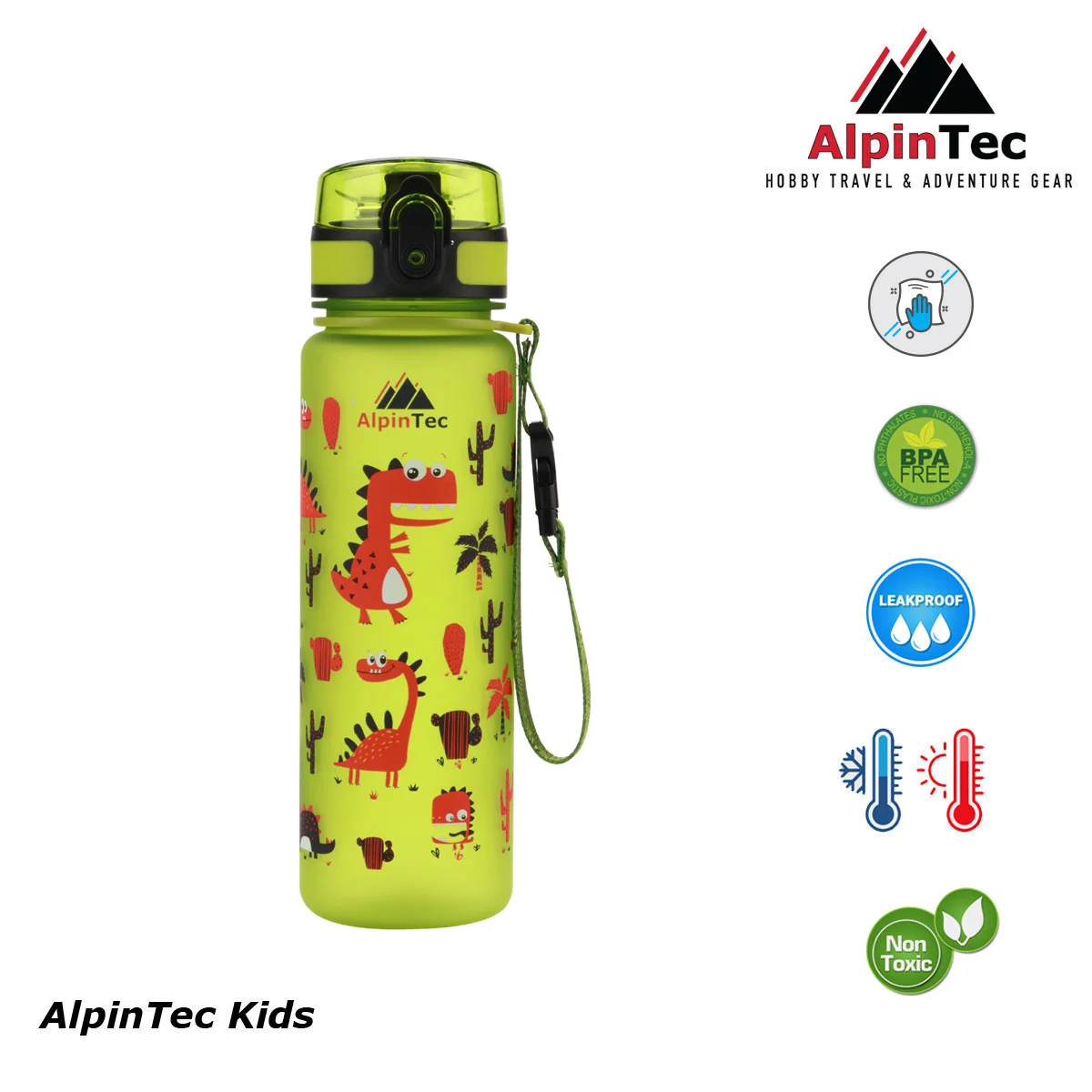 Φωτογραφία προϊόντος: AlpinTec Kids Παγούρι Tritan 500ml Dino Green