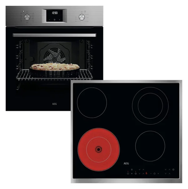 Φωτογραφία προϊόντος: AEG OA5AB21SM+ORN64A02XB Σετ Φούρνος άνω Πάγκου 72lt με Εστίες Αυτόνομες Κεραμικές με Πλαίσιο (με 2 διπλές ζώνες)