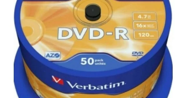 Φωτογραφία προϊόντος: DVD-R VERBATIM 16X4.7GB ΜΠΟΜΠΙΝΑ 50 ΤΕΜ.
