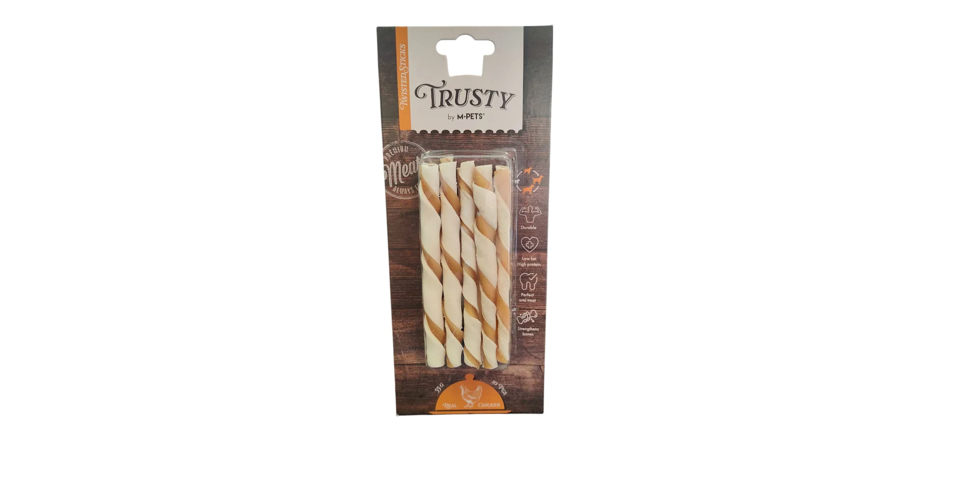 Φωτογραφία προϊόντος: TRUSTY BY M-PETS TWISTED STICKS 55GR 10 PCS CHICKEN