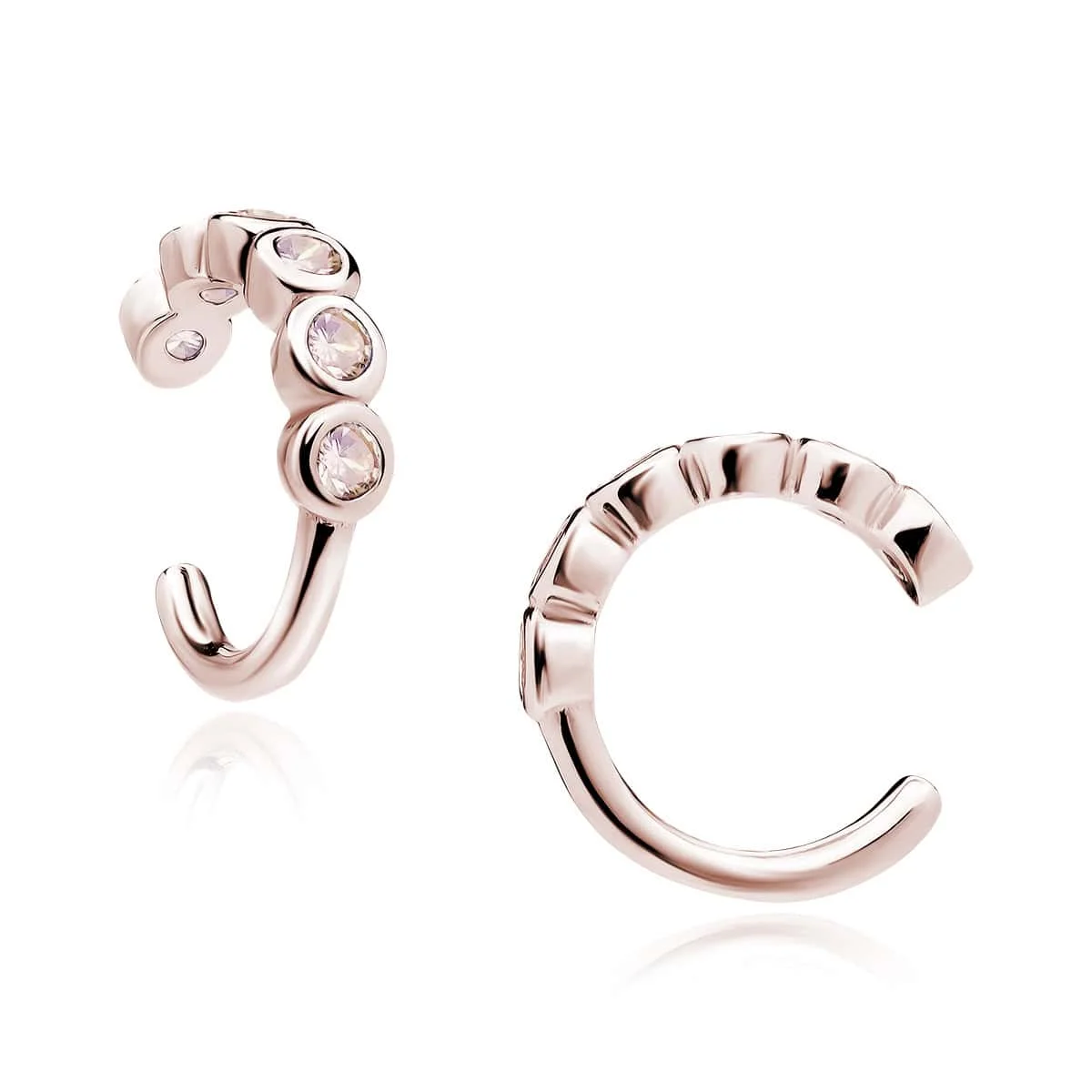 Φωτογραφία προϊόντος: Lysea Ear Cuff από Ασήμι 925 με Ροζ Χρυσό & Ζιργκόν σε Χρώμα Μοργανίτη